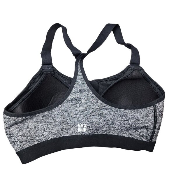 VSX Victoria’s Secret Sport Black & Gray Front Zip Racerback Sports Bra 32D - Picture 2 of 5